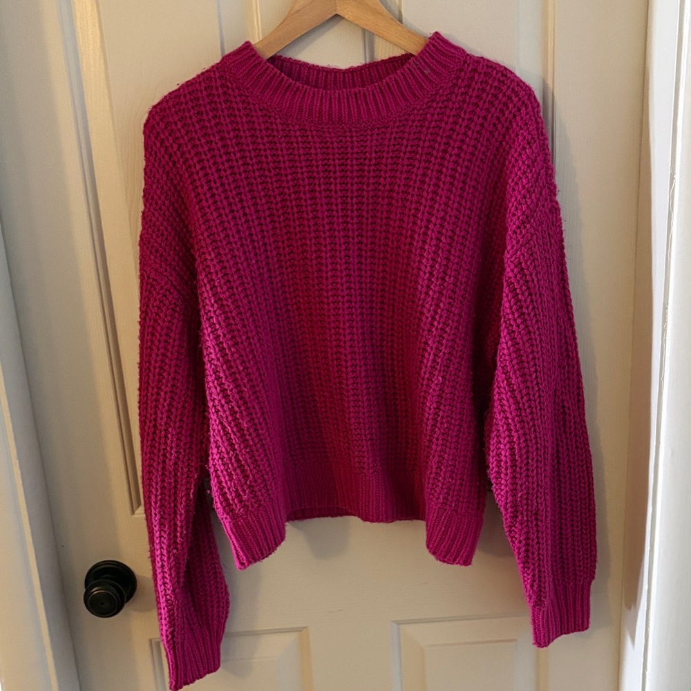 Noisy may Fuchsia Crew Neck Sweater